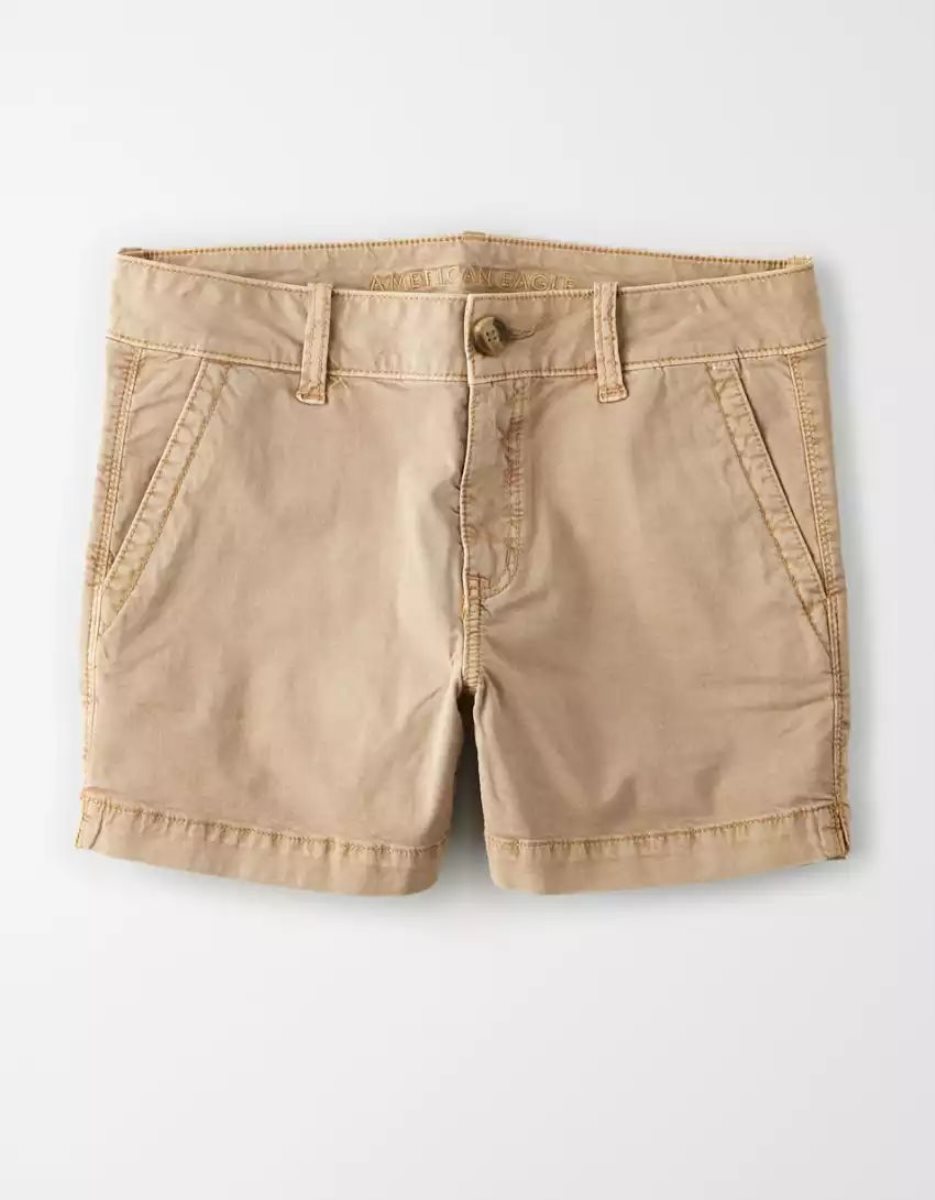 Shorts American Eagle AE Khaki Midi Grise Marron Femme | TZK-57621261